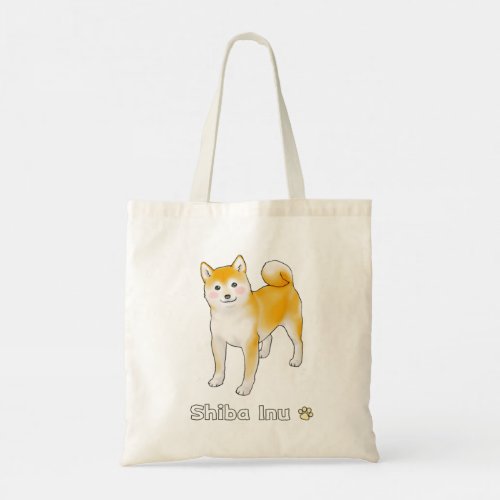 Shiba Inu Dog with Blushes Tote Bag