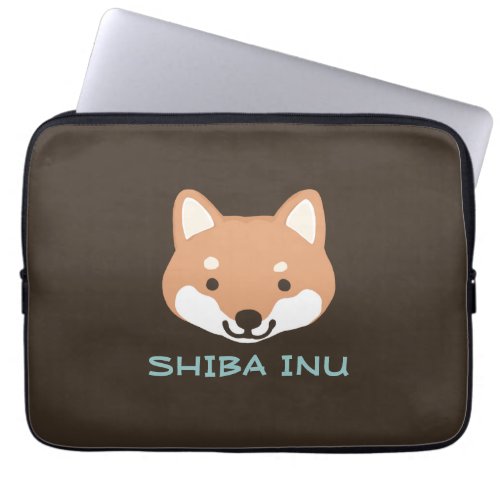 Shiba Inu Dog with Custom Text Laptop Sleeve