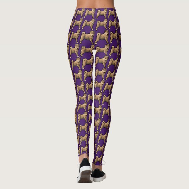 Shiba inu Dog Year Birthday custom Purple Leggings (Back)