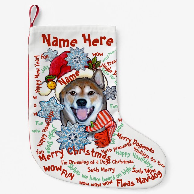 Shiba Inu Doge Christmas Stocking Pet Personalized (Front)