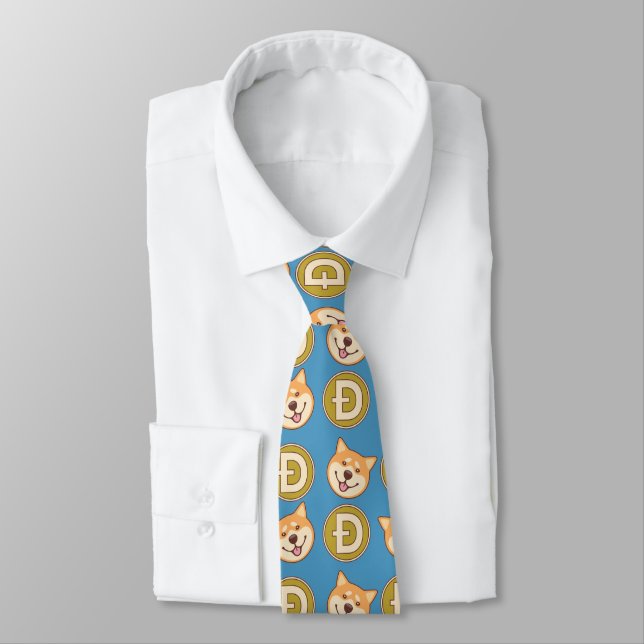 Shiba Inu Dogecoin Neck Tie (Tied)