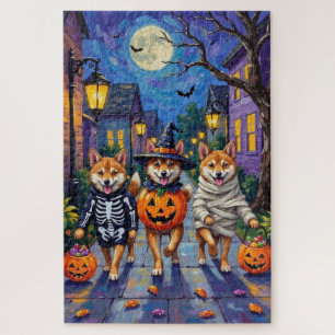 Shiba Inu Dogs in Halloween Costumes Jigsaw Puzzle