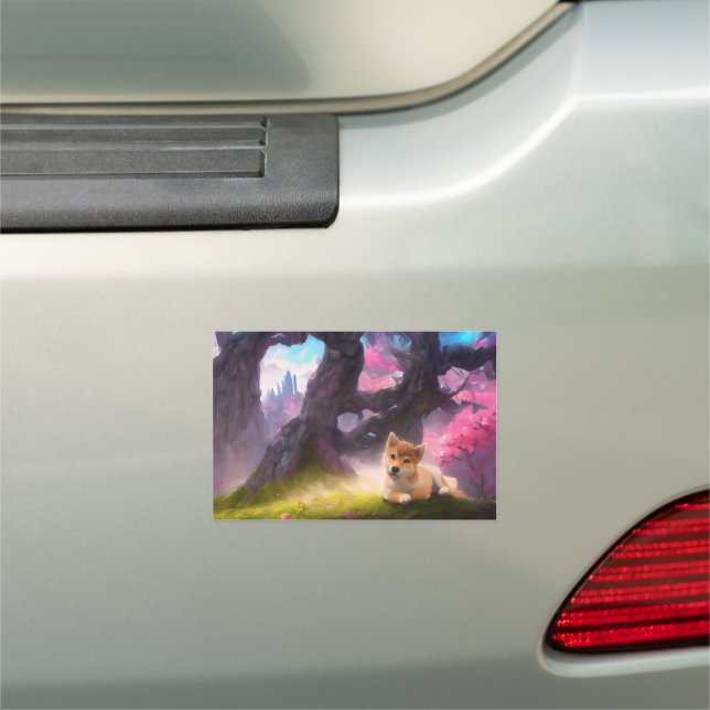 Shiba Inu Fantasy Anime Car Magnet (In Situ)