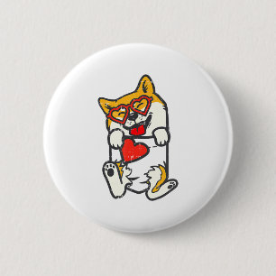 Shiba Inu Feet Pocket Heart Valentines Day Akita I Button