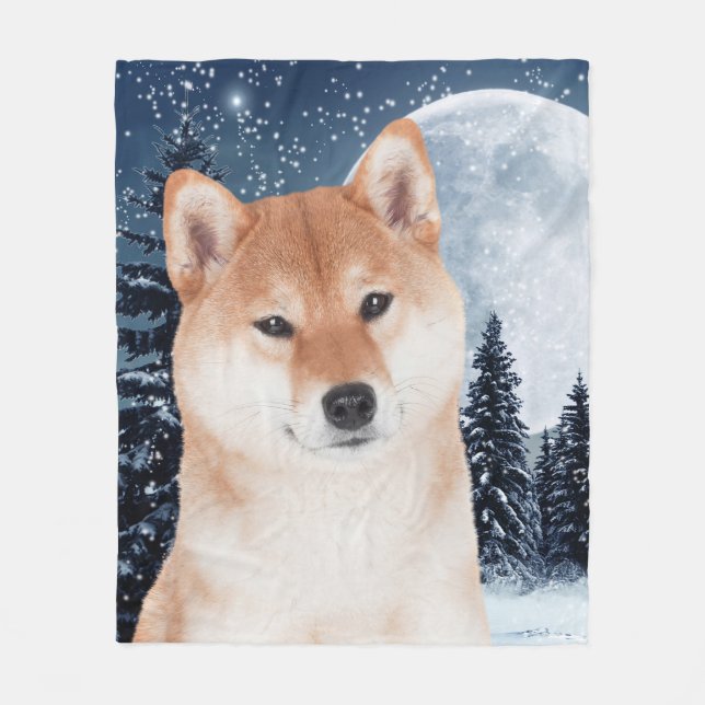 Shiba Inu Fleece Blanket (Front)