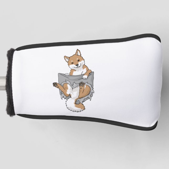 Shiba Inu Funny Shiba Inu Pocket Pocket Dog Gift Golf Head Cover (Front)