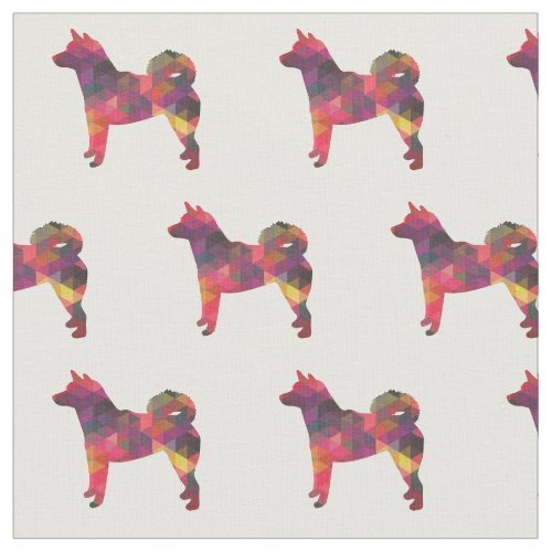 Shiba Inu Geometric Pattern Dog Silhouette Multi Fabric