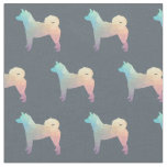 Shiba Inu Geometric Pattern Dog Silhouette Pastel Fabric