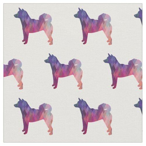 Shiba Inu Geometric Pattern Dog Silhouette Purple Fabric