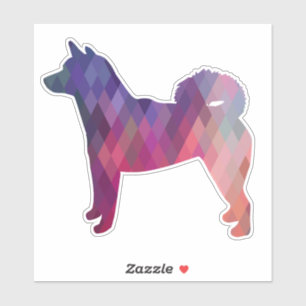 Shiba Inu Geometric Purple Silhouette Sticker