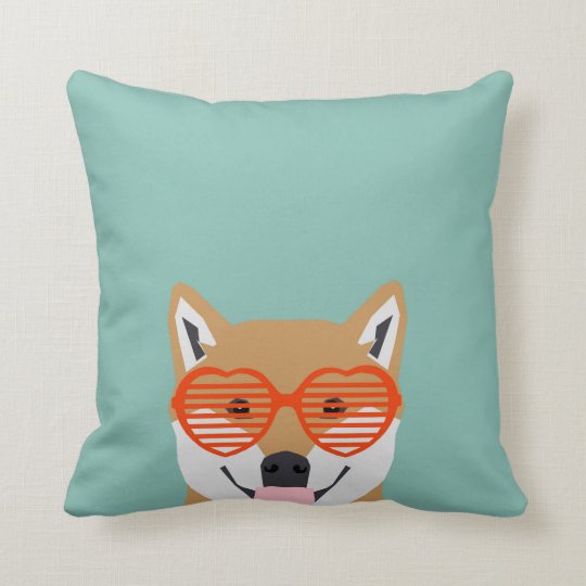 Shiba Inu Glasses Dog Cute Shiba Inu Puppy Gifts Throw Pillow