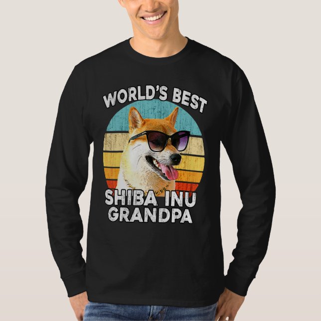 Shiba Inu Grandpa Worlds Best Shiba Grandpa Dog Re T-Shirt (Front)