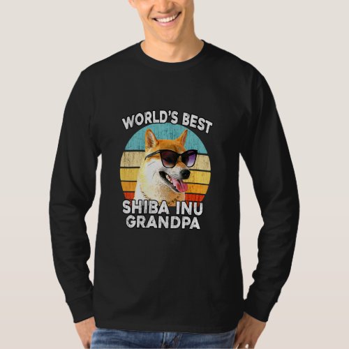 Shiba Inu Grandpa Worlds Best Shiba Grandpa Dog Re T_Shirt