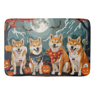 Shiba Inu Halloween Spooky Bath Mat