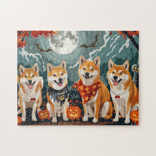 Shiba Inu Halloween Spooky Jigsaw Puzzle (Horizontal)