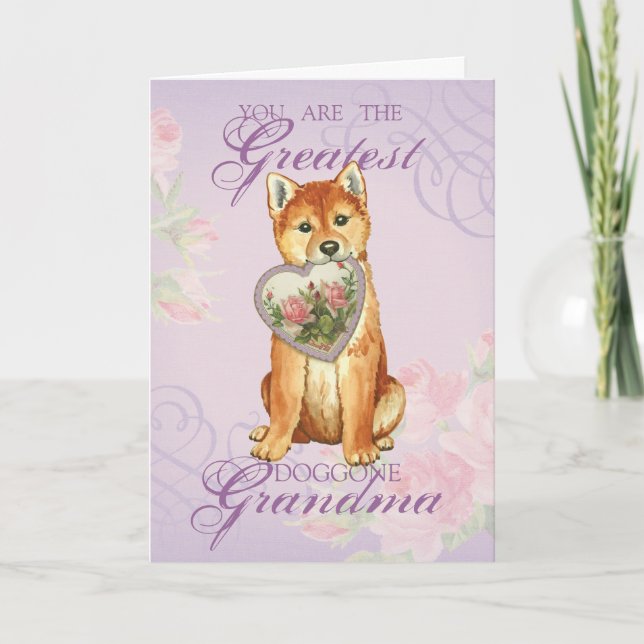 Shiba Inu Heart Grandma Card (Front)