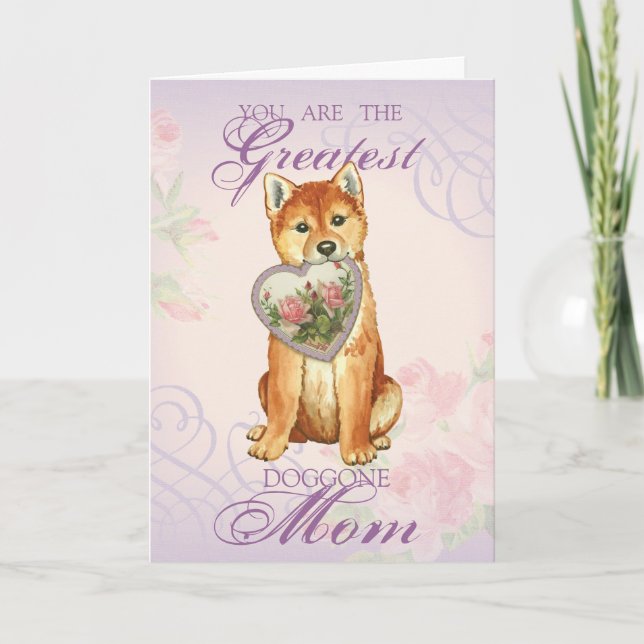 Shiba Inu Heart Mom Card (Front)