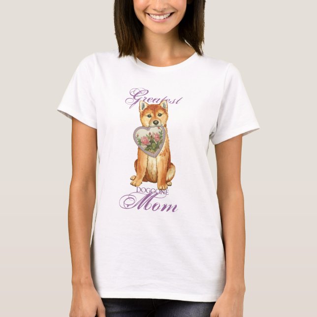 Shiba Inu Heart Mom T-Shirt (Front)