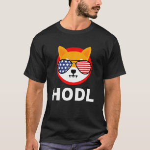 Shiba Inu Hodl Coin SHIB Token US American Flag Su T-Shirt