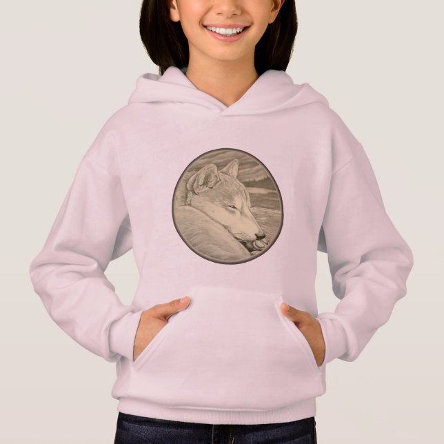 Shiba Inu Hoodie Kid's Hooded Sweatshirt Dog Shirt (Front)