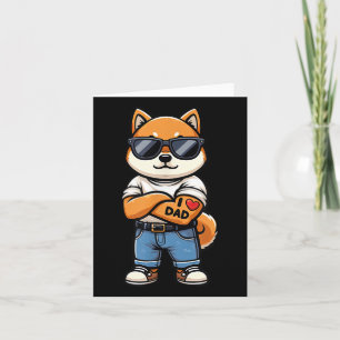 Shiba Inu I Love Dad Funny Dog Tattoo Card