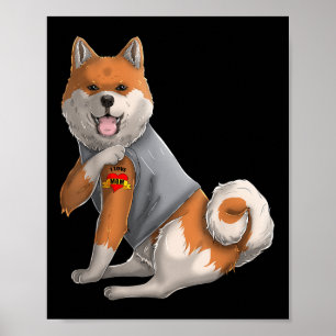 Shiba Inu I Love Mom Tattoo Dog Shirt Funny Mother Poster