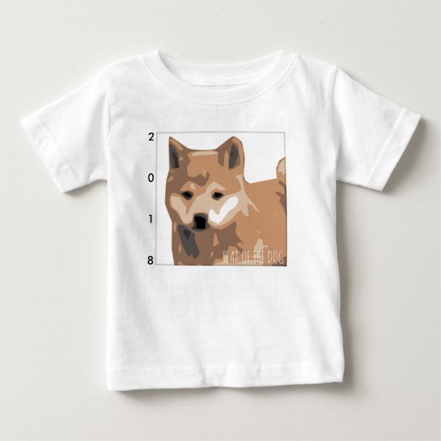 Shiba Inu Illustration Dog Year 2018 Baby T Baby T-Shirt (Front)