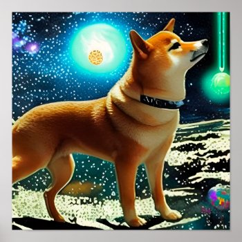 Shiba Inu In Space  Poster by BlakCircleGirl at Zazzle