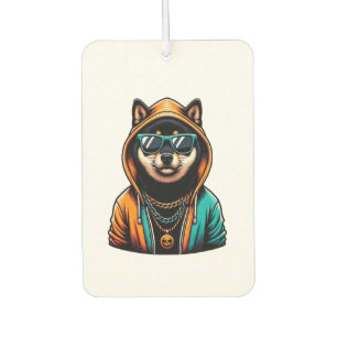 Shiba Inu in Streetwear Hoodie Air Freshener