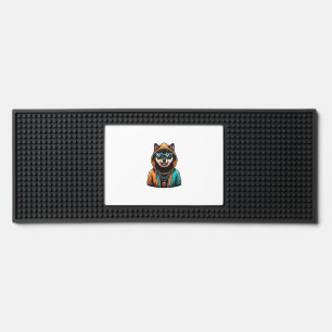 Shiba Inu in Streetwear Hoodie Bar Mat