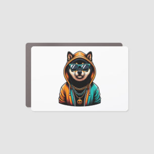 Shiba Inu in Streetwear Hoodie Car Magnet