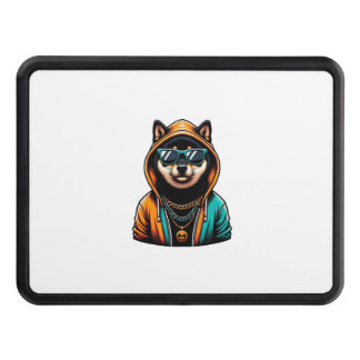 Shiba Inu in Streetwear Hoodie Hitch Cover