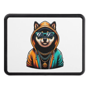 Shiba Inu in Streetwear Hoodie Hitch Cover