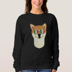Shiba Inu Italy Sunglasses I Italian Flag Sweatshirt