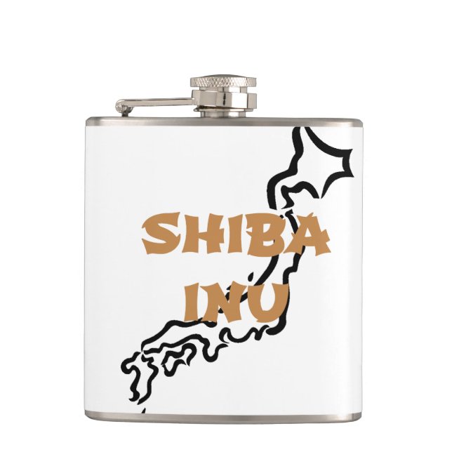 shiba inu japan outline flask (Front)