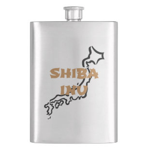 shiba inu japan outline flask