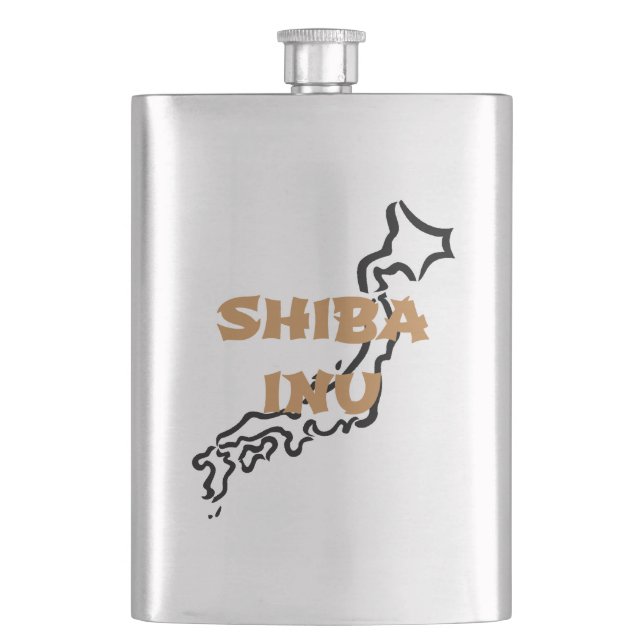 shiba inu japan outline flask (Front)