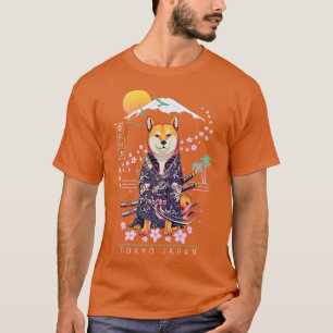 Shiba Inu Japanese Aesthetic Sakura Cherry Bloss T-Shirt