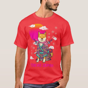 Shiba Inu Japanese Aesthetic Sakura Cherry Blossom T-Shirt