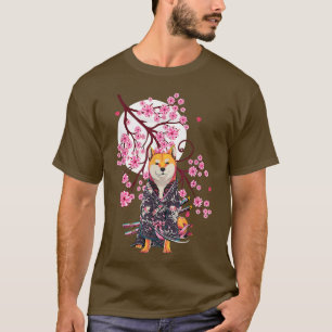 Shiba Inu Japanese Esthetic Sakura Cherry Bloss T-Shirt