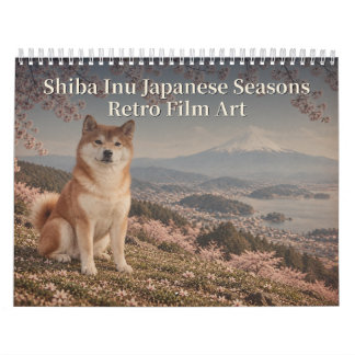 Shiba Inu Japanese Seasons Retro Film Art Calendar