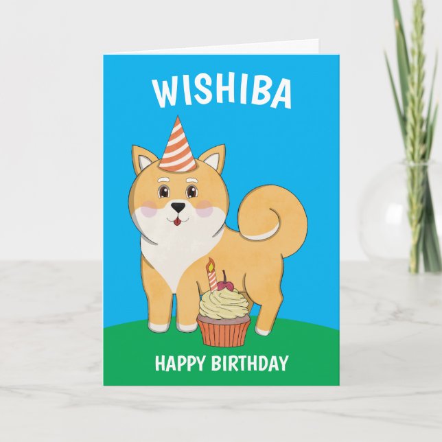 Shiba Inu Kawaii Birthday Card (Front)