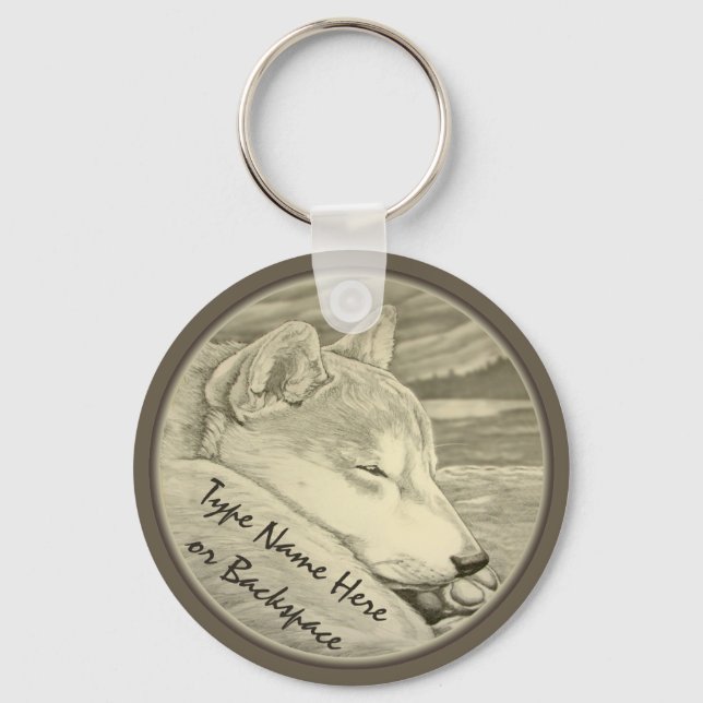 Shiba Inu Keychain Personalized Shiba Inu Dog Gift (Front)