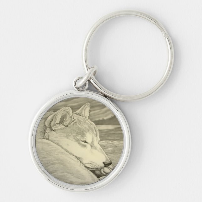 Shiba Inu Keychain Shiba Inu Dog Art Gifts (Front)