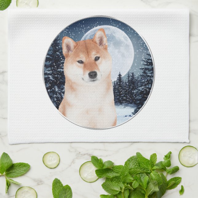 Shiba Inu Kitchen Towel (Folded)