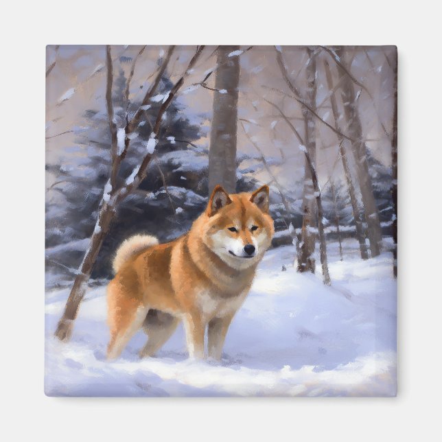 Shiba Inu Let It Snow Christmas  Magnet (Front)