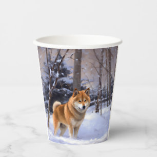 Shiba Inu Let It Snow Christmas  Paper Cups