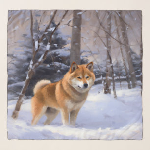 Shiba Inu Let It Snow Christmas Scarf
