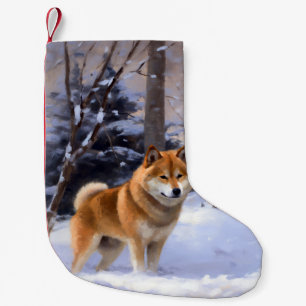 Shiba Inu Let It Snow Christmas Small Christmas Stocking