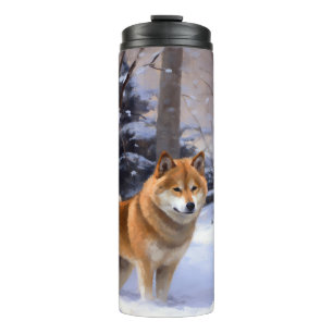 Shiba Inu Let It Snow Christmas  Thermal Tumbler